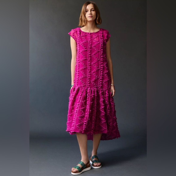 Anthropologie Maeve Blythe textures midi dress XSP - Picture 2 of 8